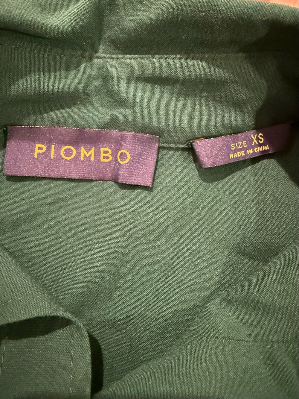 Piombo Forest Green Shirt Dress with Tie Waist - Picture 5 of 5